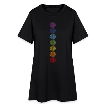 Fleur de vie | Fleur de vie | chakras 1 - Robe T-shirt Femme - noir - Devant