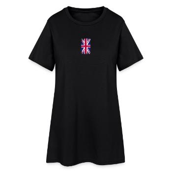 Éclaboussure de l’Union Jack Grunge - Robe T-shirt Femme - noir - Devant