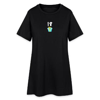 tolle tees, 18 Geschenkschachtel rund - Frauen T-Shirt-Kleid - Schwarz - Vorne