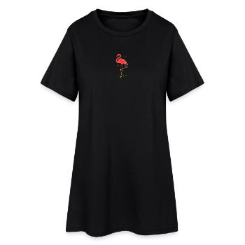 Flamant - Robe T-shirt Femme - noir - Devant