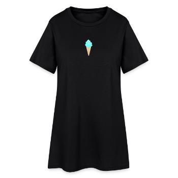 Crème glacée Crème glacée Gaufre Bleu Cool Ventilateur de glacier d’été - Robe T-shirt Femme - noir - Devant