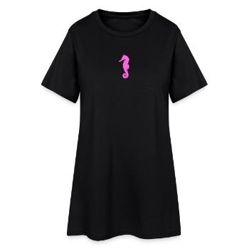 Seahorse pink - Women’s T-Shirt Dress - black - Front