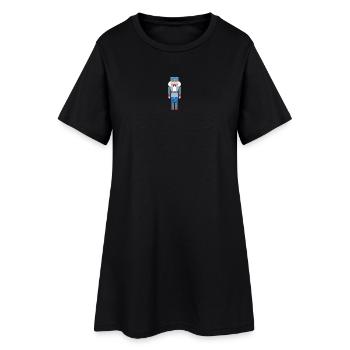casse-noisette jeans Noël Noël décoration Figurine en bois - Robe T-shirt Femme - noir - Devant