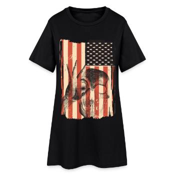 Drapeau des États-Unis avec crâne - Robe T-shirt Femme - noir - Devant