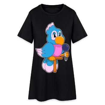 Parrot Singer Microphone Chant - Robe T-shirt Femme - noir - Devant