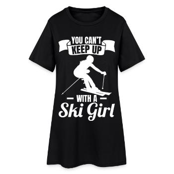Skieuse - Robe T-shirt Femme - noir - Devant
