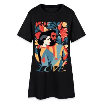 Abstrakte Kunst Mann und Frau - Frauen T-Shirt-Kleid - Schwarz - Vorne