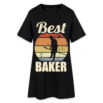 Drôle de boulanger - Robe T-shirt Femme - noir - Devant