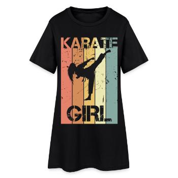 Karaté vintage - Robe T-shirt Femme - noir - Devant