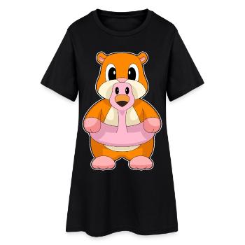 Hamster Flamingo - Women’s T-Shirt Dress - black - Front