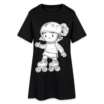 Roller skater - Women’s T-Shirt Dress - black - Front