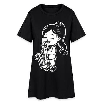Petit saxophone - Robe T-shirt Femme - noir - Devant