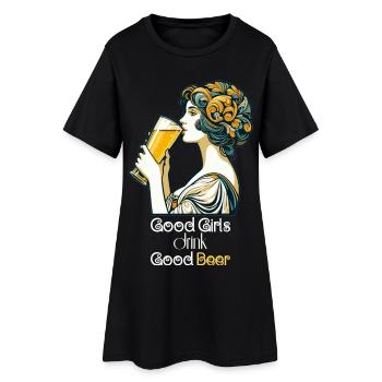 Bonne fille boire bonne bière cadeau - Robe T-shirt Femme - noir - Devant