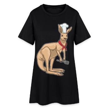 Kangourou Cuisinier Spatule Cuisson - Robe T-shirt Femme - noir - Devant