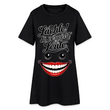 Toujours souriant - Robe T-shirt Femme - noir - Devant