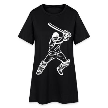 Drôle de joueur de cricket - Robe T-shirt Femme - noir - Devant