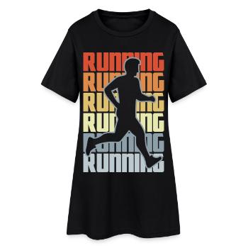 Vintage Running - Women’s T-Shirt Dress - black - Front