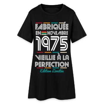 50-jähriges Jubiläum - Hergestellt im November 1975 - Frauen T-Shirt-Kleid - Schwarz - Vorne