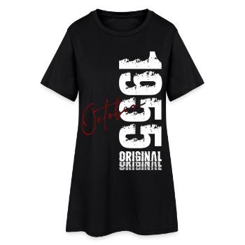 70ème Anniversaire Original Octobre Millésime 1955 - Robe T-shirt Femme - noir - Devant