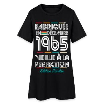 Anniversaire 60 ans - Fabriquée en Décembre 1965 - Robe T-shirt Femme - noir - Devant