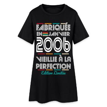20 Jahre Jubiläum - Made in January 2006 - Frauen T-Shirt-Kleid - Schwarz - Vorne