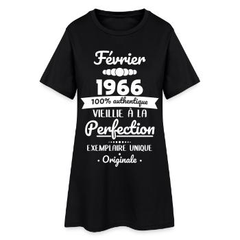 Anniversaire 60 ans - Février 1966 Originale - Robe T-shirt Femme - noir - Devant