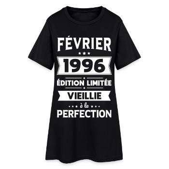 Anniversaire 30 ans - Février 1996 Perfection - Robe T-shirt Femme - noir - Devant