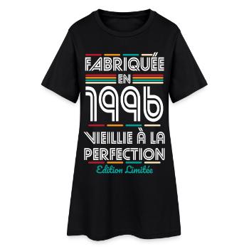 1996 – Hergestellt – Perfekt gereift - Frauen T-Shirt-Kleid - Schwarz - Vorne