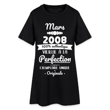 18. Geburtstag – März 2008 Original - Frauen T-Shirt-Kleid - Schwarz - Vorne
