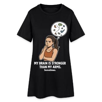 Bloc comme aux échecs – la tête bat la force - Robe T-shirt Femme - noir - Devant