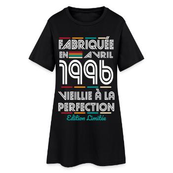 Anniversaire 30 ans - Fabriquée en Avril 1996 - Robe T-shirt Femme - noir - Devant