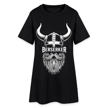 Viking Berserker Casque à Cornes Barbe Mascotte - Robe T-shirt Femme - noir - Devant