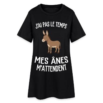 I don't have time my donkeys are waiting for me humor - Women’s T-Shirt Dress - black - Front