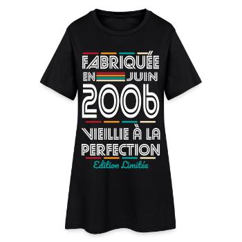 Anniversaire 20 ans - Fabriquée en Juin 2006 - Robe T-shirt Femme - noir - Devant