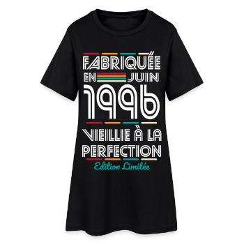 Anniversaire 30 ans - Fabriquée en Juin 1996 - Robe T-shirt Femme - noir - Devant