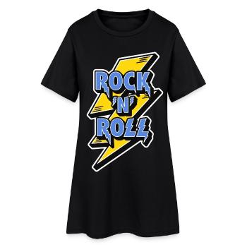 Logo Rock 'n' Roll avec éclair - Robe T-shirt Femme - noir - Devant