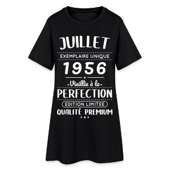 Anniversaire 70 ans - Juillet 1956 Perfection - Robe T-shirt Femme - noir - Devant
