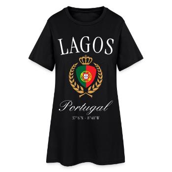Couronne des armoiries de Lagos Portugal – Souvenir de voyage - Robe T-shirt Femme - noir - Devant