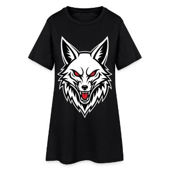 Renard Sauvage Mascotte Logo Sport Gaming Cadeau - Robe T-shirt Femme - noir - Devant