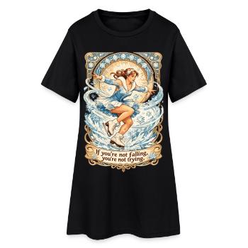 Art Nouveau du patinage artistique : Dire & patiner - Robe T-shirt Femme - noir - Devant