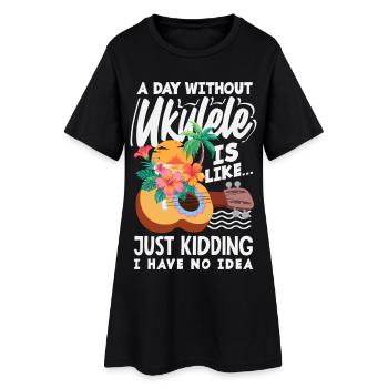 Funny Ukulele Designs and Sayings - Women’s T-Shirt Dress - black - Front