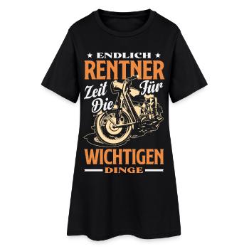 Endlich Rentner Wichtige Dinge - Frauen T-Shirt-Kleid - Schwarz - Vorne