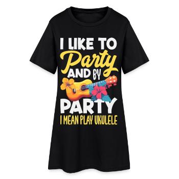 Designs et expressions amusantes de ukulélé - Robe T-shirt Femme - noir - Devant