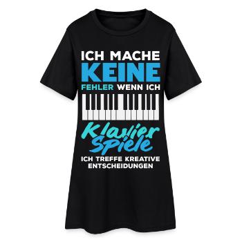 Piano Klavier Musiker Geschenk Geschenkidee - Frauen T-Shirt-Kleid - Schwarz - Vorne