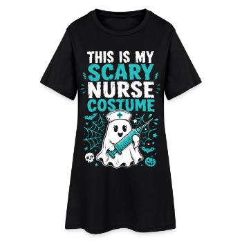 Krankenschwester Krankenpfleger Halloween - Frauen T-Shirt-Kleid - Schwarz - Vorne