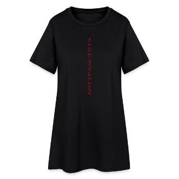 Lettrage antifasciste vertical (étiré) - Robe T-shirt Femme - noir - Devant