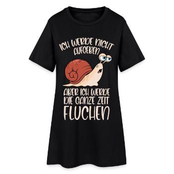 Joggen Schnecke Spruch nicht aufgeben aber fluchen - Frauen T-Shirt-Kleid - Schwarz - Vorne