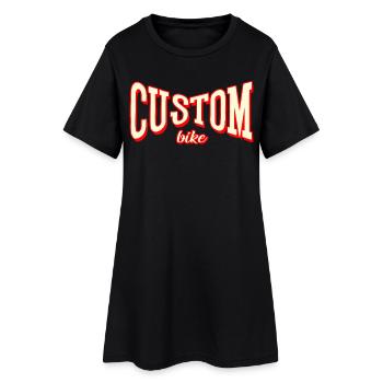 custom bike biker tour rock bobber tuner tuning - Frauen T-Shirt-Kleid - Schwarz - Vorne