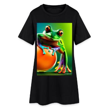 Colorful Frog - Women’s T-Shirt Dress - black - Front