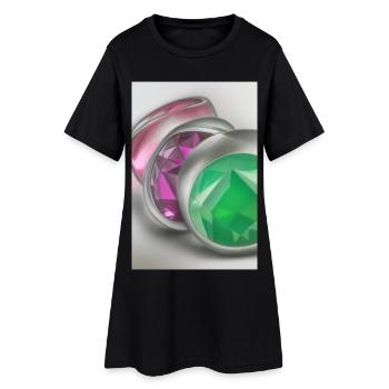 Pierres précieuses - Robe T-shirt Femme - noir - Devant